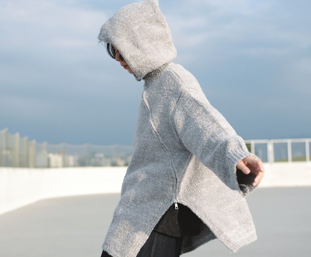 ネイビー ファーコート ジッパー付き RUIRUE BOUTIQUE リュクシーフォックスファー付きダウンコート