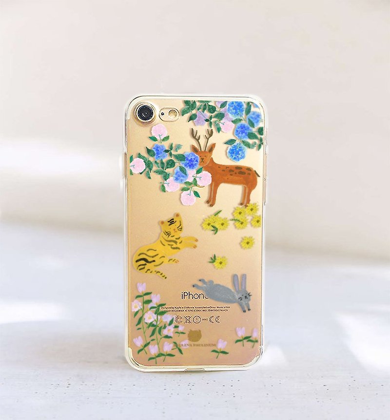 Plastic Phone Cases Blue - Animal clear phone case Floral clear iPhone x Case Rabbit phone Case Note8 case