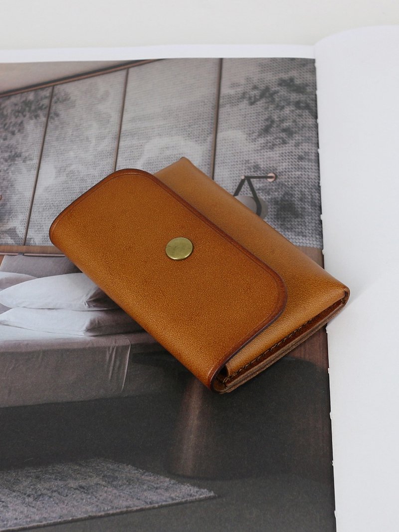 Customized area leather mini card holder - กระเป๋าสตางค์ - หนังแท้ 