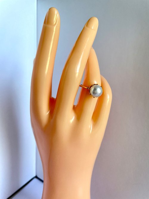Athena珍珠設計 皇冠天然海水珍珠 日本akoya S925銀 戒指