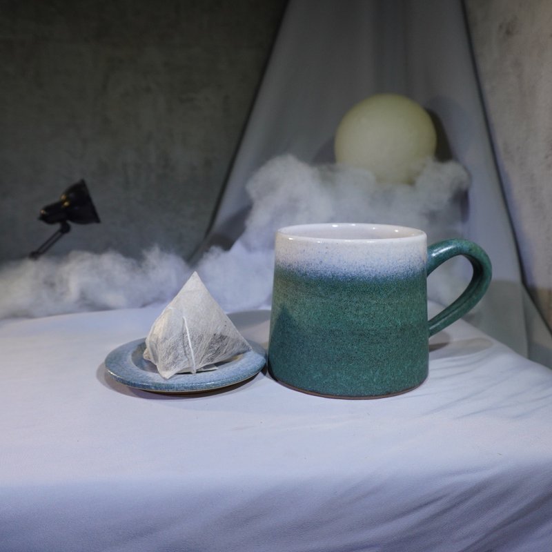 葵綠山形杯-約330ml,茶杯,馬克杯,水杯,咖啡杯 - 咖啡杯/馬克杯 - 陶 多色