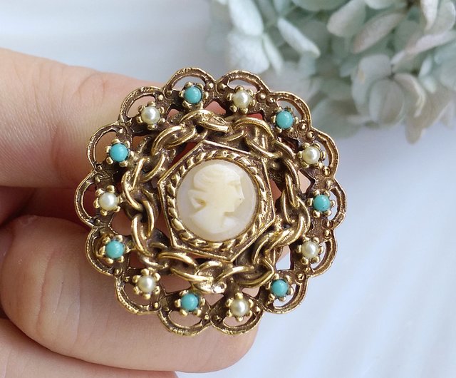 Vintage Jewelry 西洋アンティークジュエリー Goldette カメオ