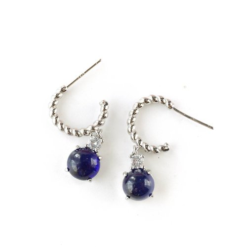 roseandmarry Natural Blue Sapphire Drop Earrings Silver 925.