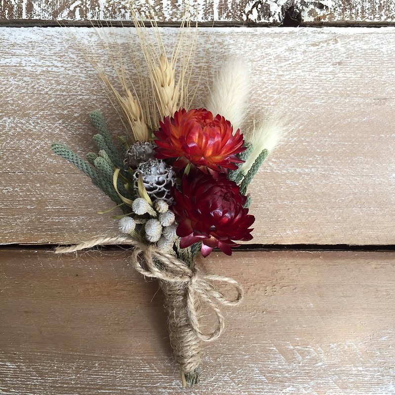 Dry brooch | groom boutonniere | main wedding boutonniere | custom boutonniere - Dried Flowers & Bouquets - Plants & Flowers Red