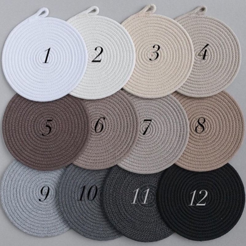Round placemats Cotton placemat Table mats. Placemats set of 4 Natural placemat - 餐桌布/桌巾/餐墊 - 棉．麻 