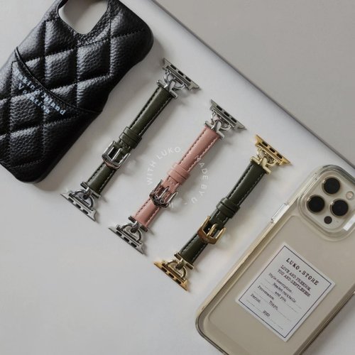 LUKO.Store Apple Watch | 訂製感 | 軟真皮不鏽鋼金屬鋼環錶帶