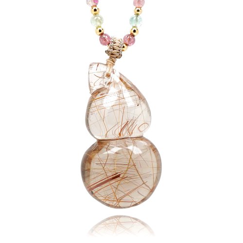 正佳珠寶 Gemsrich Jewelry 【正佳珠寶】銅鈦晶 頂級極淨葫蘆 17.7g 銅鈦晶吊墜