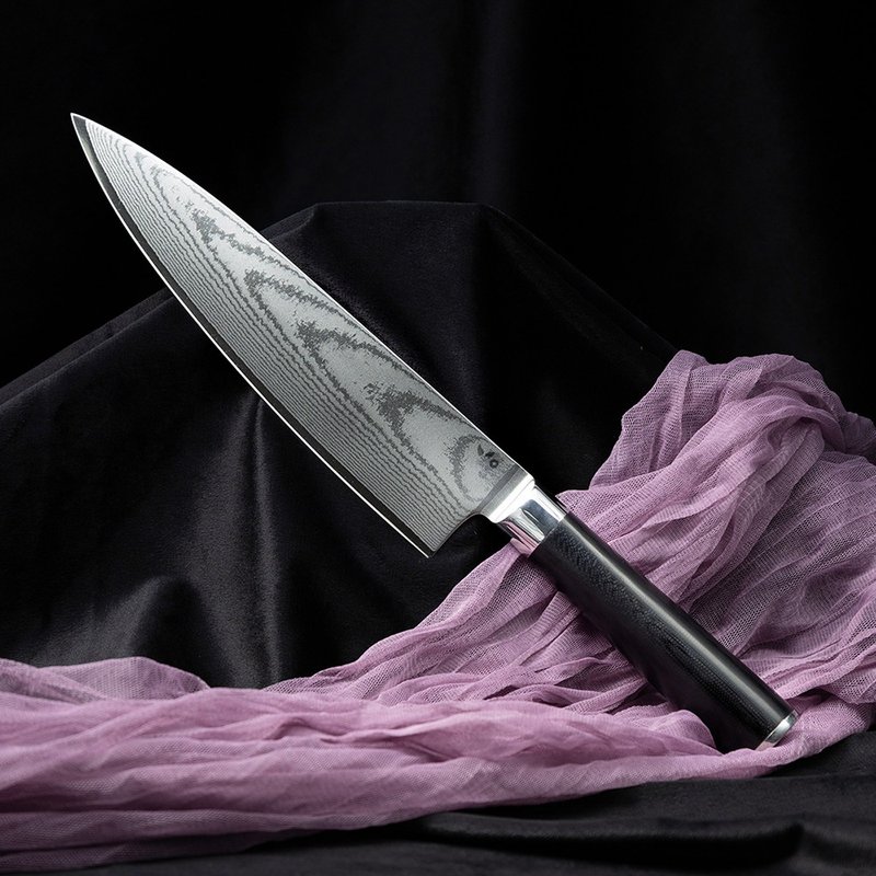 葉添-大馬士革系列 67層VG10-主廚刀-玻纖柄(刃20.5cm) - 菜刀/刀架 - 其他金屬 
