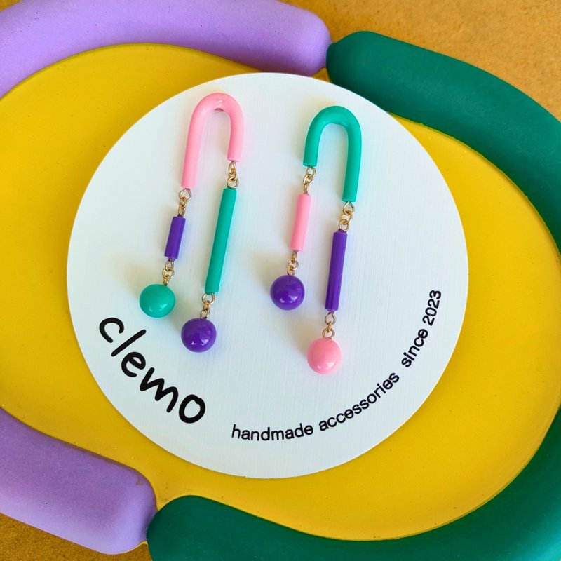 N tama – Neo pop, Earrings - Earrings & Clip-ons - Other Materials Multicolor