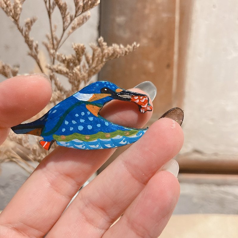 【Handmade Bird Magnet】Kingfisher - Magnets - Clay 