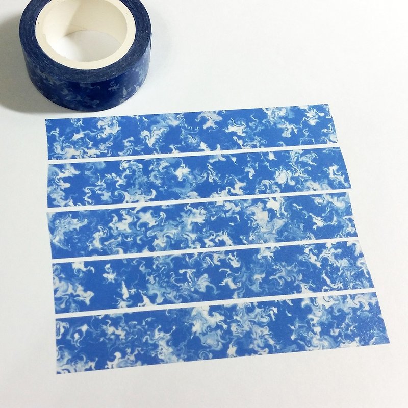 Masking Tape Blue & White Clouds - มาสกิ้งเทป - กระดาษ 