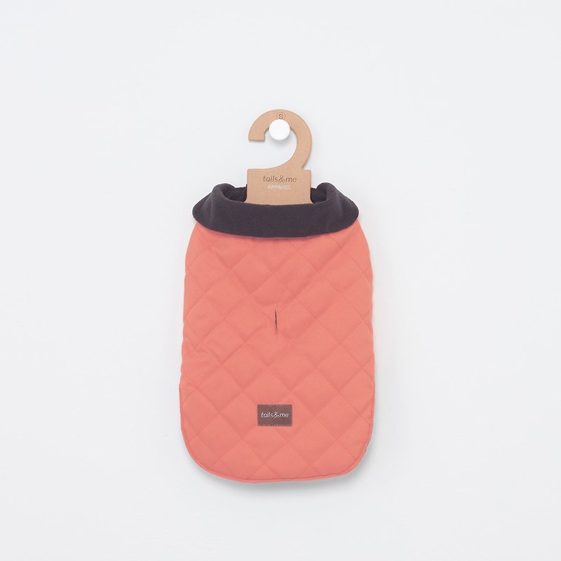 【Tail with me】 pet clothing lapel sleeveless cotton coat jacket - Clothing & Accessories - Cotton & Hemp Pink