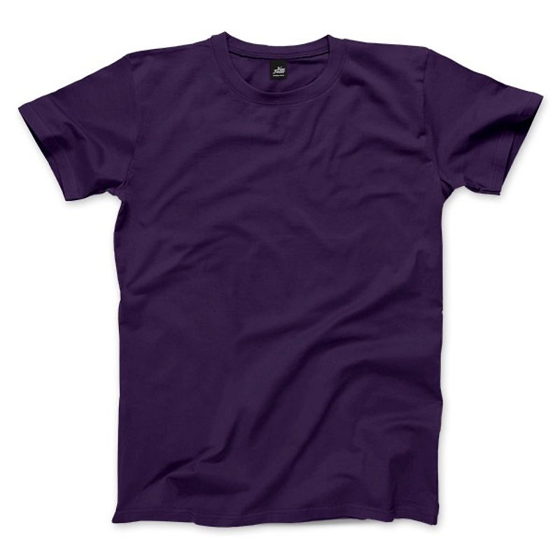 Neutral plain short-sleeved T-shirt - Purple - เสื้อยืดผู้ชาย - ผ้าฝ้าย/ผ้าลินิน 