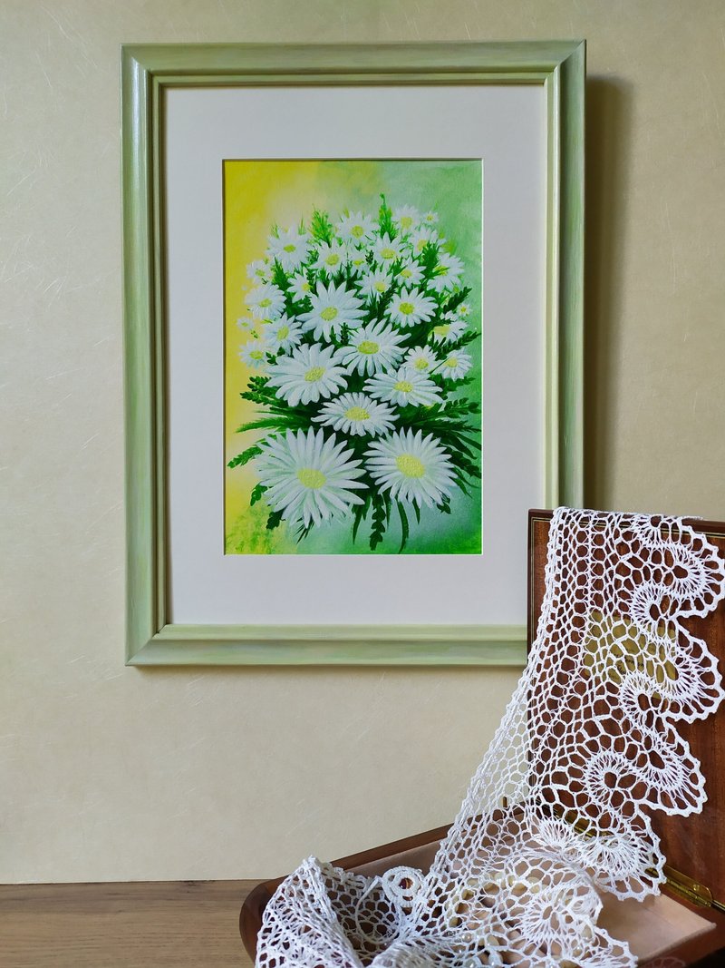 Author's painting - daisies Inspiration from nature Wall art - Wall Décor - Eco-Friendly Materials Multicolor