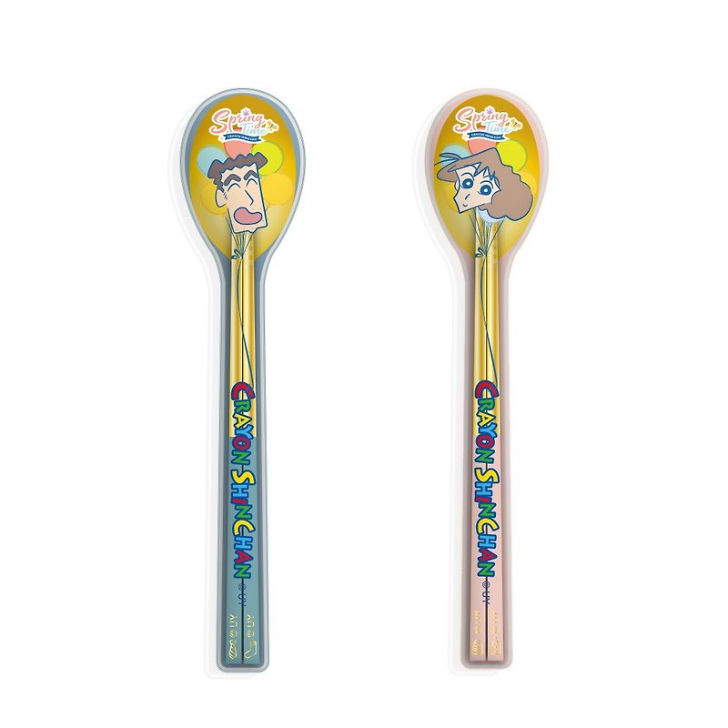 Crayon Shin-chan Hiroshi & Misae tableware set (two types in total) - Cutlery & Flatware - Plastic Multicolor