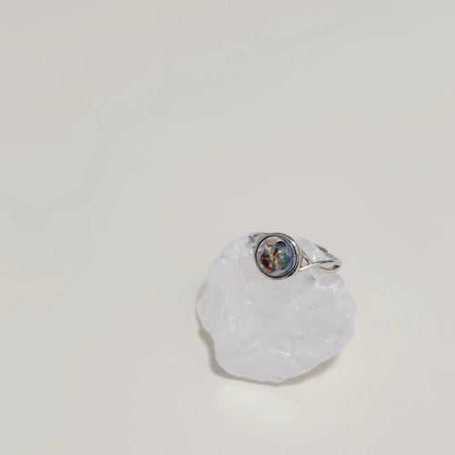 Mimi’s 胎毛 臍帶 母乳飾品製作 925純銀 時光寶石x海洋之心胎毛 臍帶戒指