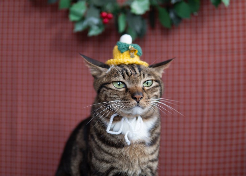 [Christmas Limited Series] Pet Hat Cat/Dog Bell Hat-Green - ปลอกคอ - วัสดุอื่นๆ สีเขียว