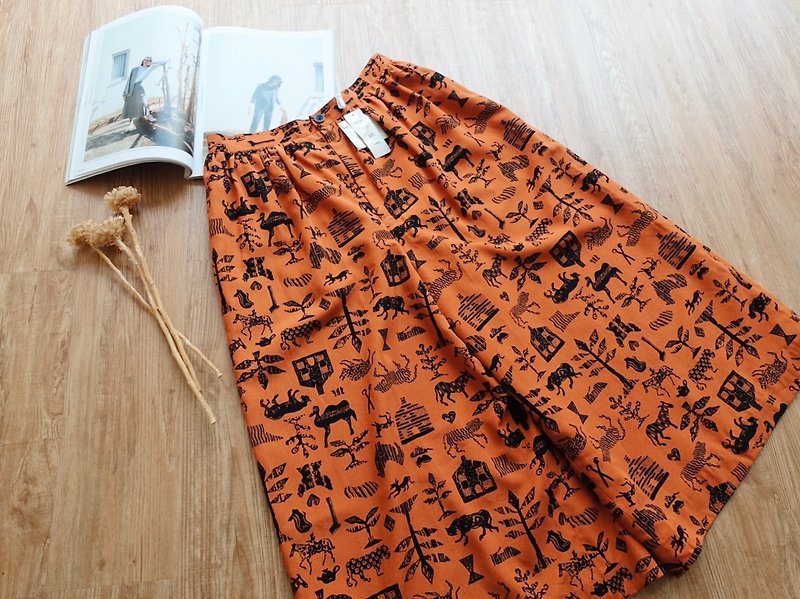 Vintage under / wide pants no.57 - Women's Pants - Other Materials Orange