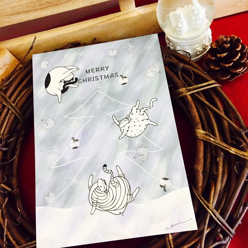 Christmas postcard in memory (silver world) - การ์ด/โปสการ์ด - กระดาษ สีเงิน