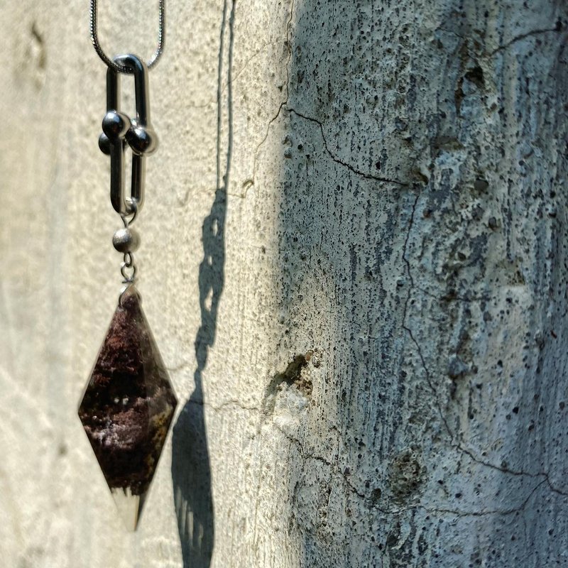 【Lost and find】Sale 紅 幽靈水晶 守護靈石 頸鏈 2T10 - 項鍊 - 寶石 紅色