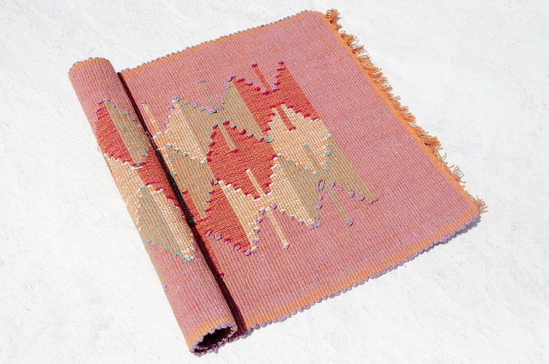 A limited edition Christmas gift / hand-woven hand bags / mat / placemat woven sense / Boho Ethnic placemat - sunset orange Dhaka weave totem - ผ้ารองโต๊ะ/ของตกแต่ง - ผ้าฝ้าย/ผ้าลินิน หลากหลายสี
