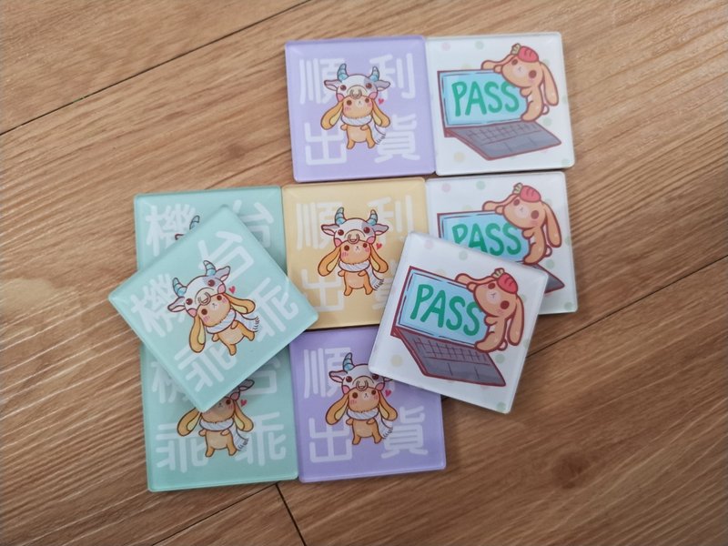 【晶透壓克力】客製化5cm辦公室磁鐵・婚禮小物機台乖乖出貨PASS - 磁鐵 - 壓克力 白色