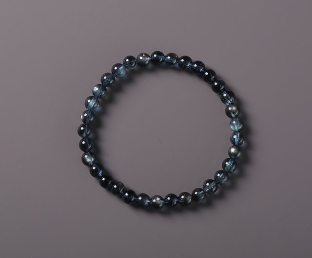 純粋な天然悪魔カラーアクアマリンブレスレット ヘルアイメタル