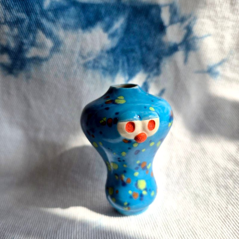 Super cute gift! Tuturen pottery flower doll-Blue 2 - Stuffed Dolls & Figurines - Pottery Blue