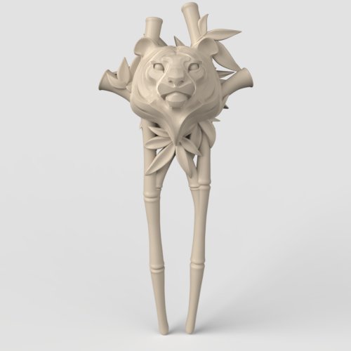 3DcncUNIQUE 3D模型STL數控3D列印髮夾虎