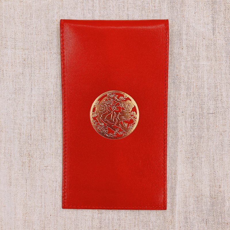 【La Fede】Tigers and Tigers, Good Fortune, Genuine Leather Ang Pow Bag (Limited Sale) - Chinese New Year - Genuine Leather Red