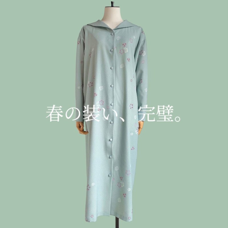 Pinkoi Proxy Purchase - 大人のセーラーカラー　ワンピース【送料込み】着物リメイク　ブルー - 洋裝/連身裙 - 棉．麻 藍色
