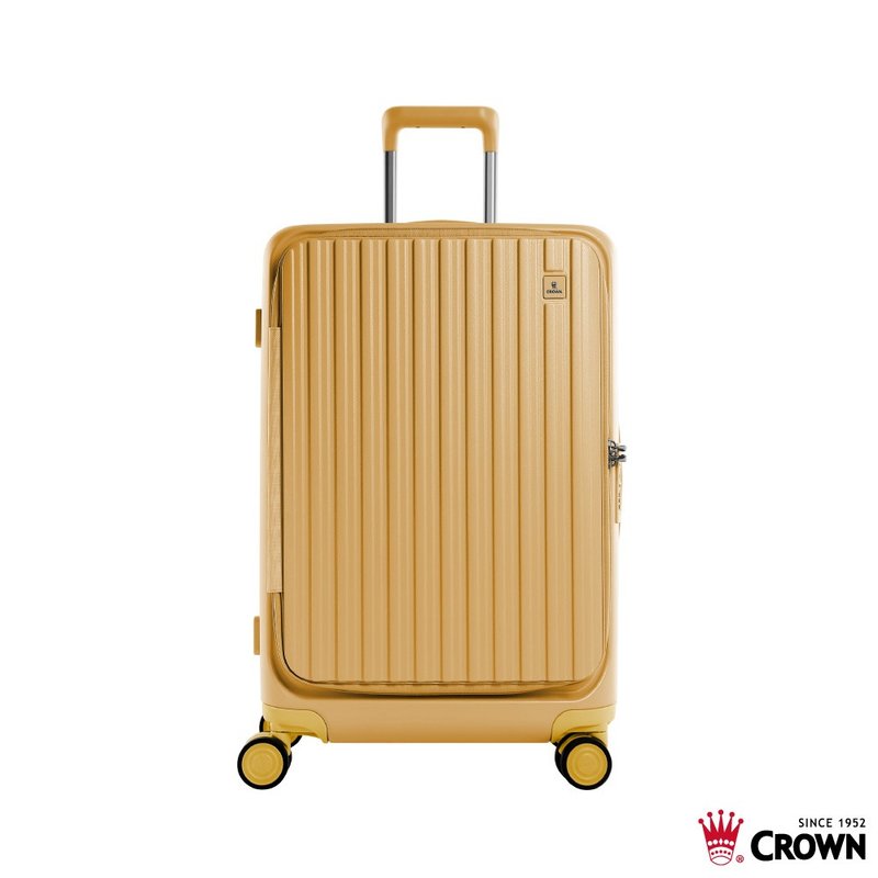 【CROWN】26吋 BOXY 前開框架拉桿箱 託運箱  黃色 - 行李箱/旅行袋 - 塑膠 黃色