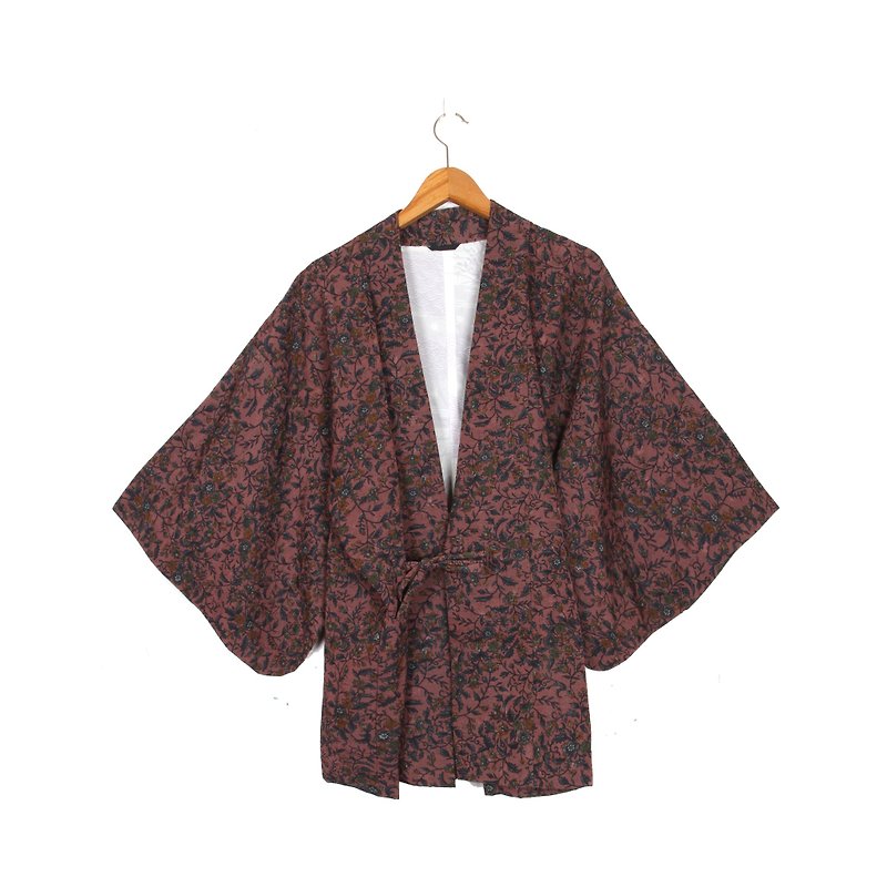 [Eggs] Secret Garden Plants vintage prints vintage kimono haori - Overalls & Jumpsuits - Polyester 