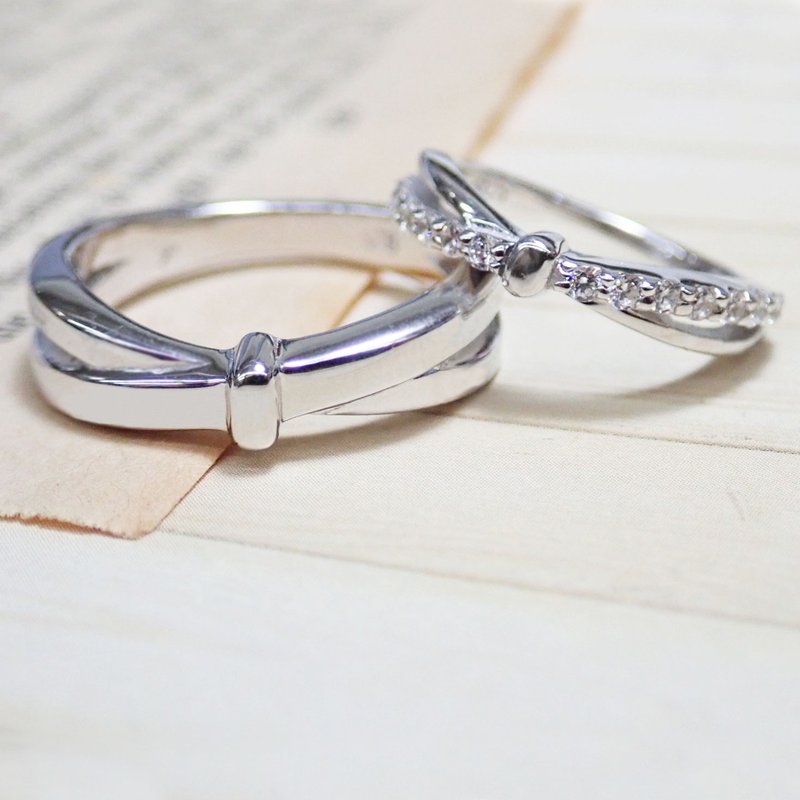 【比法一生】純銀情侶對戒—幸福 925純銀手作飾品 - 對戒 - 銀 銀色