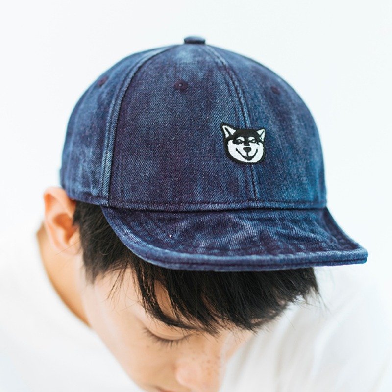 黑柴犬 丹寧中性帽子 - 帽子 - 棉．麻 藍色