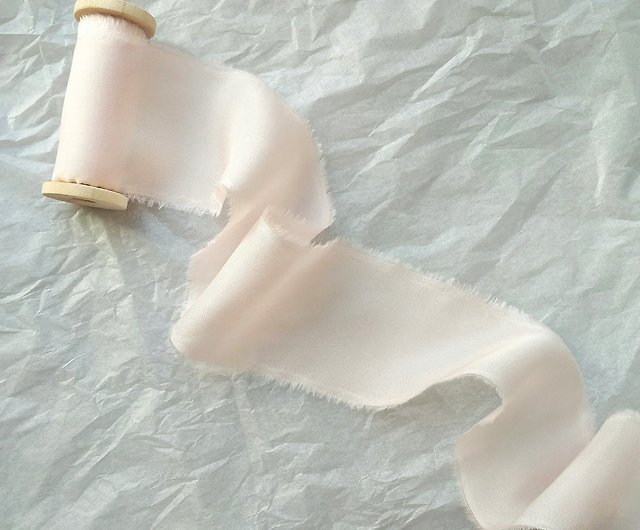 Nude Silk Ribbon / Hand Dyed Silk ribbon on Wood Spool - Shop KrasnovaSilk  Gift Wrapping & Boxes - Pinkoi