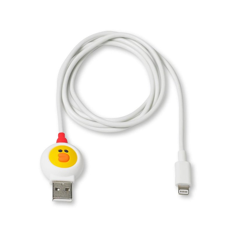 KHVATEC-LINE FRIENDS Jungle Rooster Sally Apple Mfi Data Charging Cable - Chargers & Cables - Other Materials White