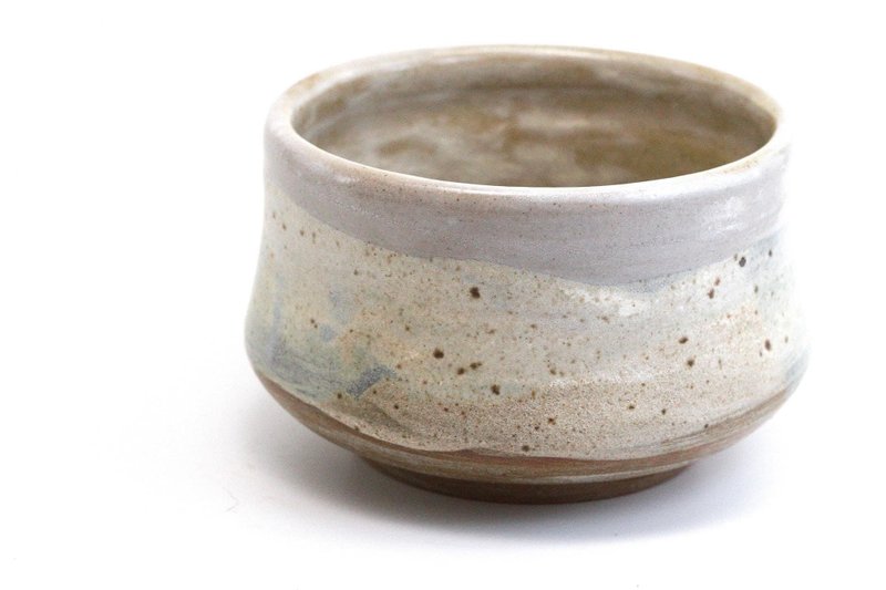 That touch of autumn handmade pottery tea bowl - ถ้วยชาม - ดินเผา สีเงิน