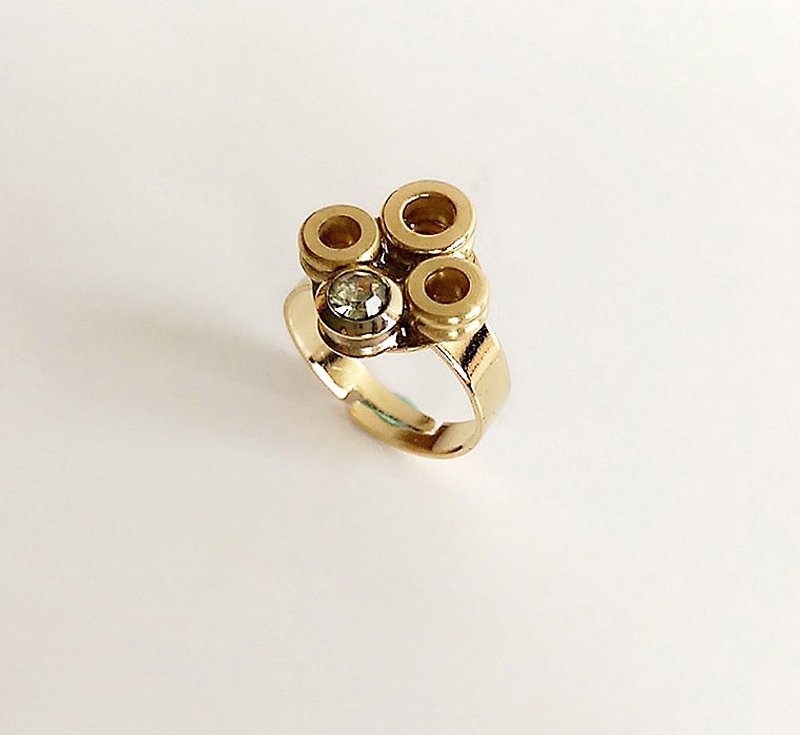 [ 原銅 ] 手作 黃銅 鋯石 • 戒指 - 戒指 - 其他金屬 金色
