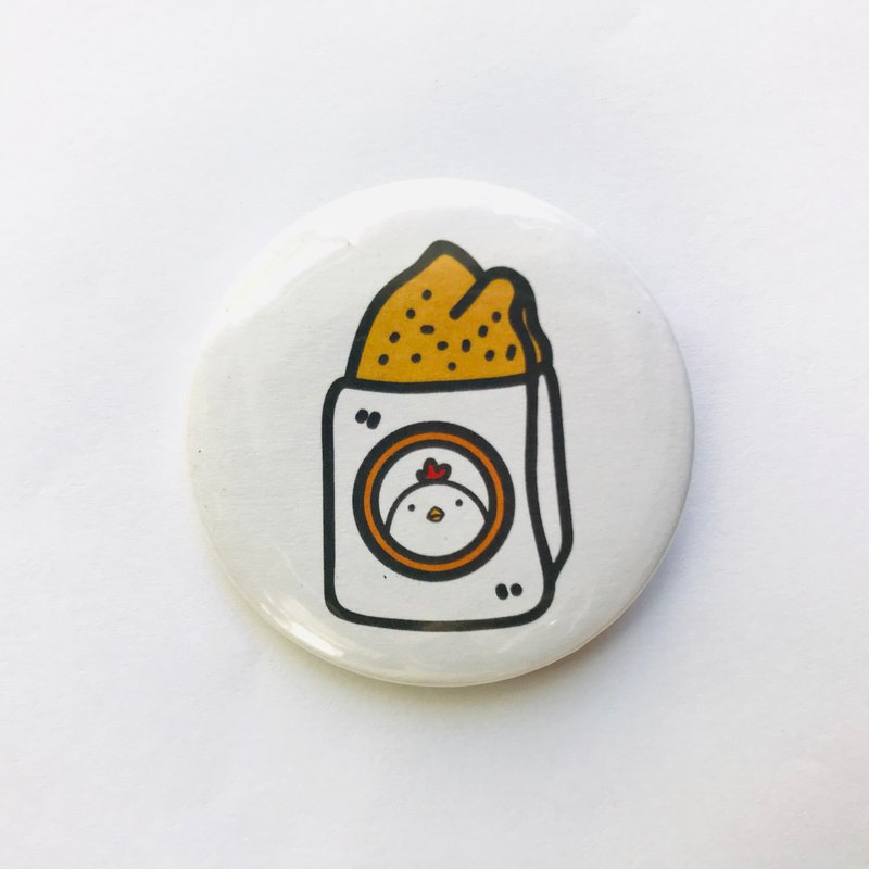 Taiwanese flavor classic snack food illustration pattern badge/pin-fragrant chicken steak - เข็มกลัด/พิน - โลหะ หลากหลายสี