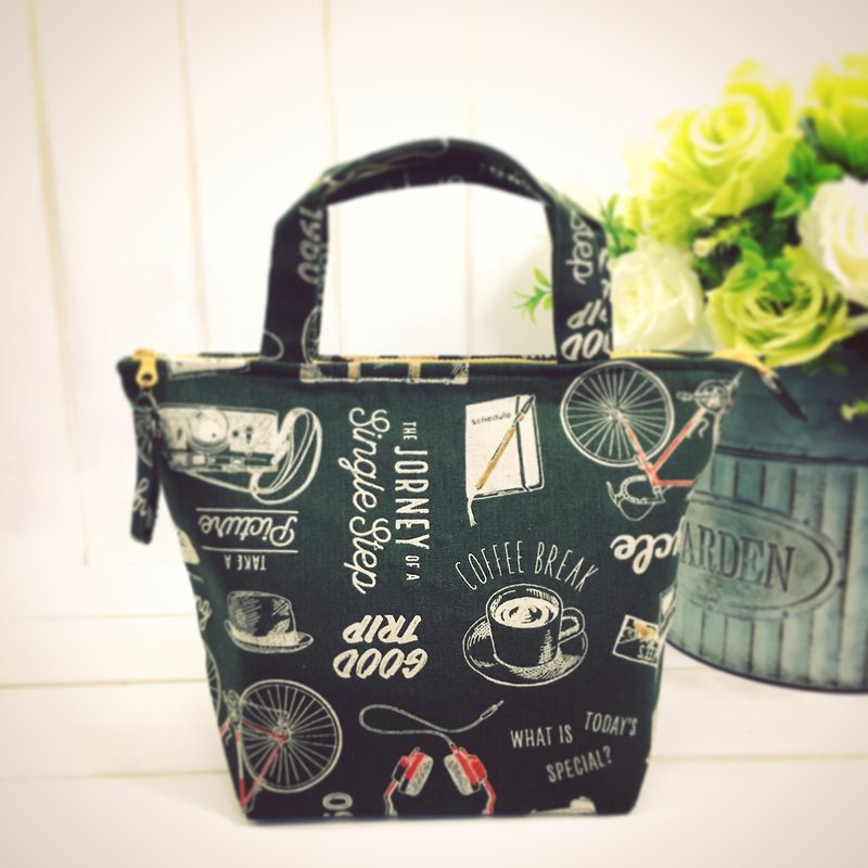 | •R• | Zippered waterproof inner tote bag/universal bag | Japanese music life - กระเป๋าถือ - ผ้าฝ้าย/ผ้าลินิน 