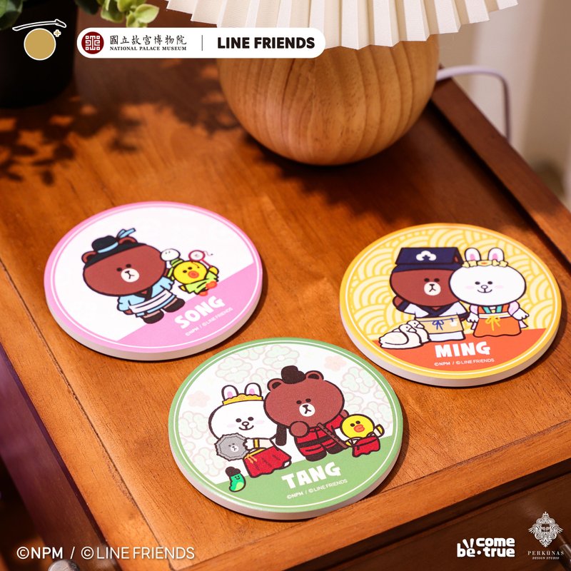 【預購】LINE FRIENDS 穿越故宮聯名_杯墊 - 杯墊 - 其他材質 多色