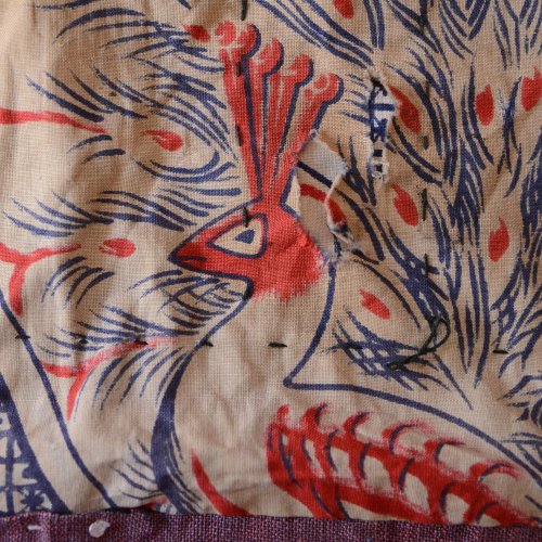 襤褸布 古布 木綿 刺し子 つぎはぎ 鳥 無地 縞模様 リメイク素材