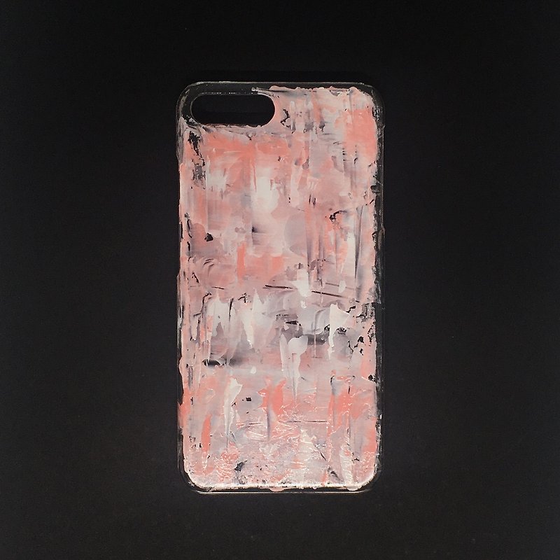 アクリルの手描きの抽象芸術の電話ケース | iPhone 7/8+ | ピンクのリリース - スマホケース - アクリル ピンク
