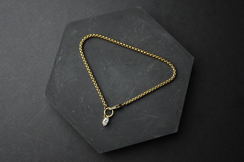Small Olive Tail - Brass Bracelet - สร้อยข้อมือ - โลหะ สีทอง