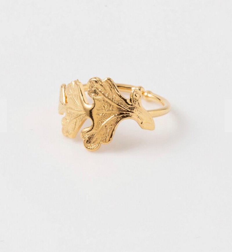grape leaf ring - แหวนทั่วไป - ทอง 24 เค สีทอง