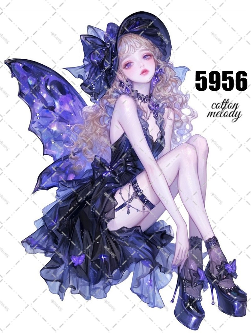 original sticker no.5956 人物ステッカー オリジナルステッカー 人物ステッカー 女の子ステッカー オリジナル人物ステッカー - 貼紙 - 紙 