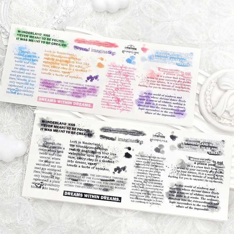 :Wonder Letter (Color/Black): Matte Transparent sticker - 貼紙 - 其他材質 