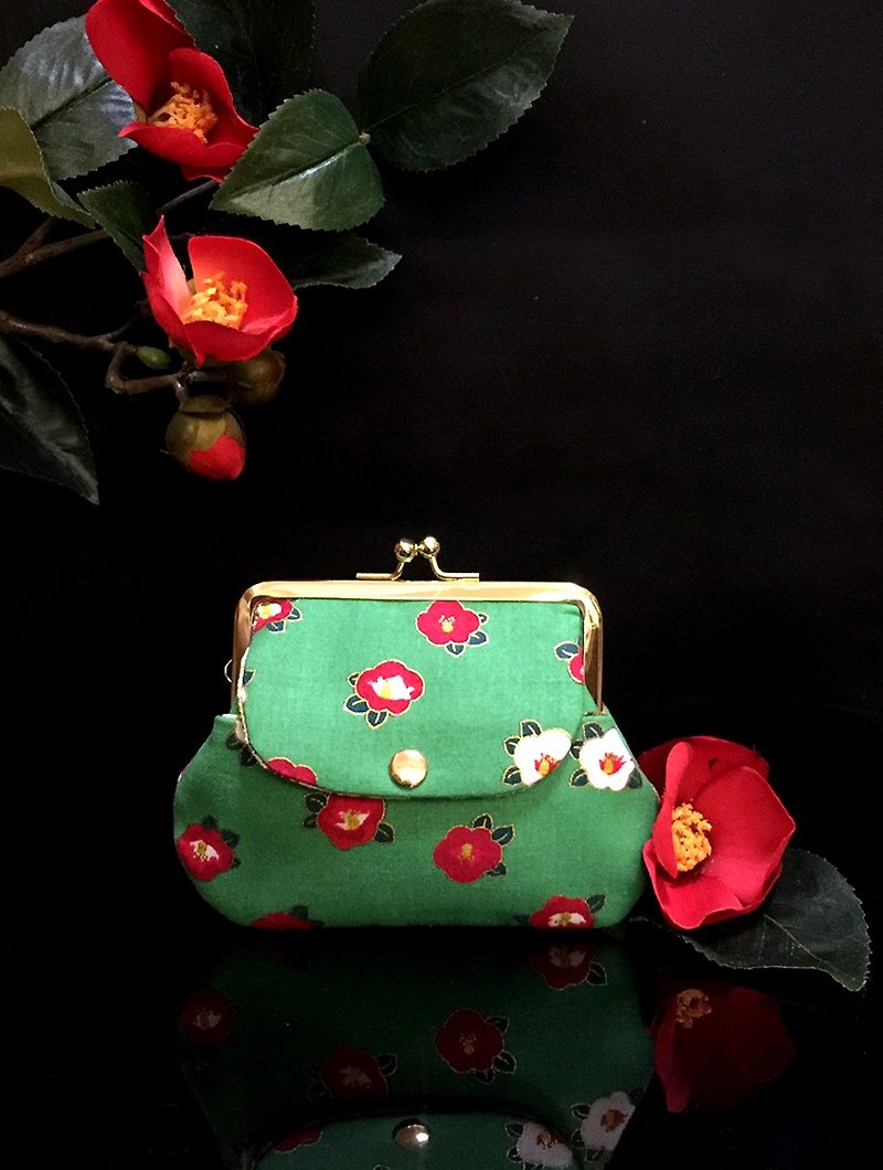 Chun Feng Yuefu pocket bag - กระเป๋าสตางค์ - ผ้าฝ้าย/ผ้าลินิน สีเขียว