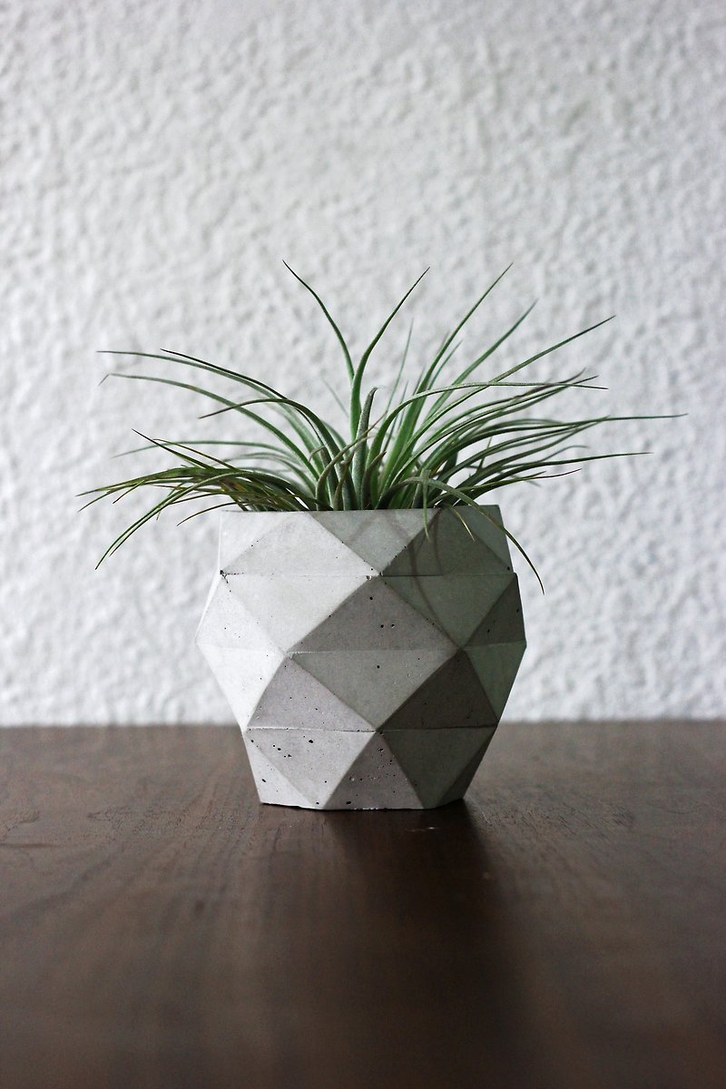 Pineapple | Cement Geometry Pottery Pen Holder - ตกแต่งต้นไม้ - ปูน สีเทา